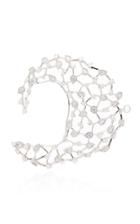 Yeprem Wrap-around 18k White And Diamond Cage Earring