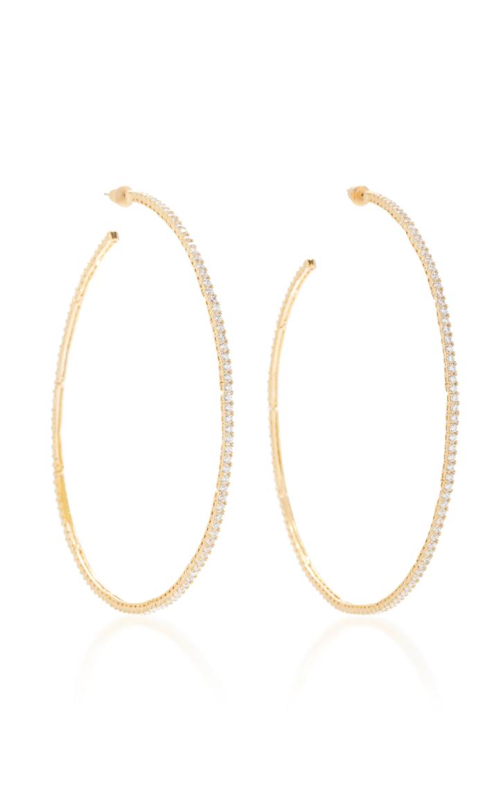 Fallon Armure Gold-plated Crystal Hoop Earrings