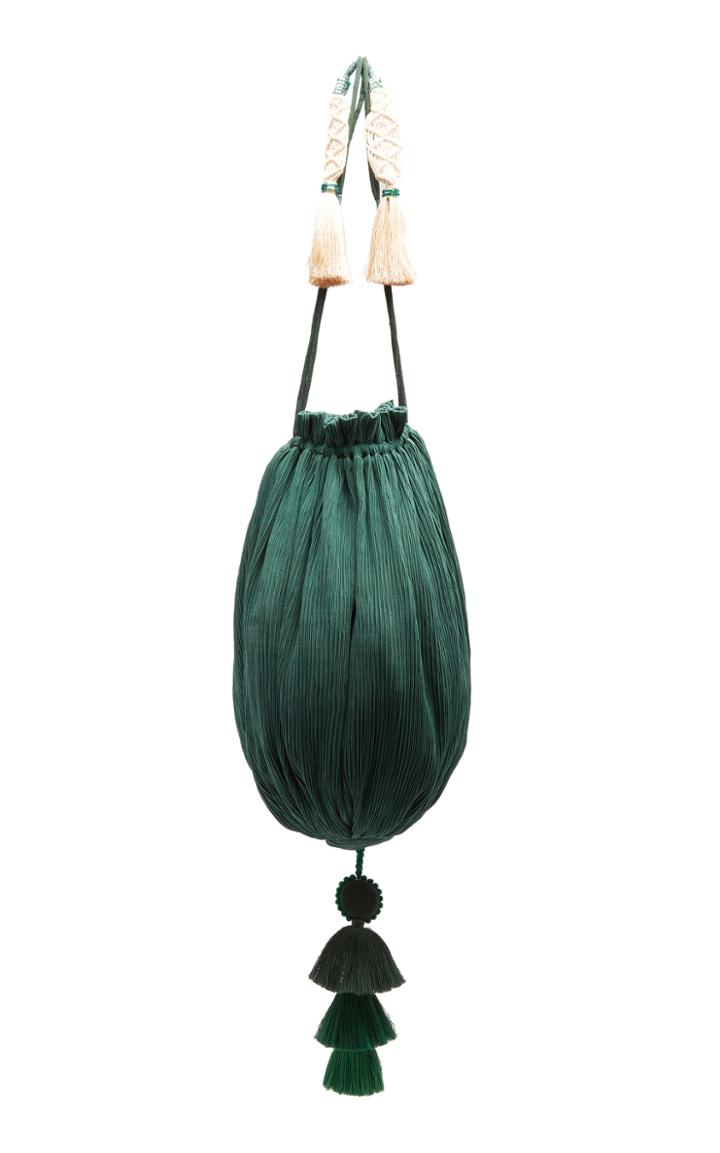 Verandah Batwa Tasseled Plisse Bag