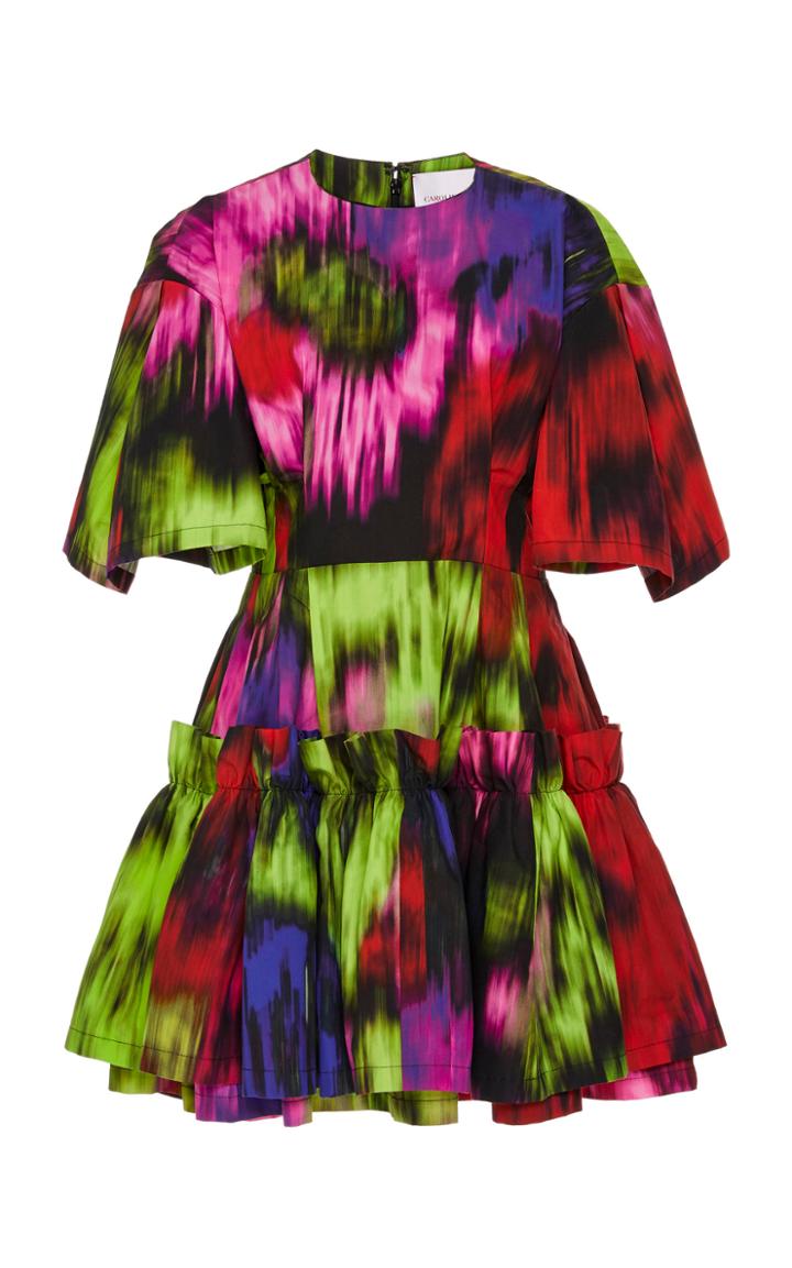 Carolina Herrera Ruffled Cotton-silk Blend Mini Dress