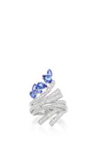 Hueb Mirage 18k White Gold Diamond And Tanzanite Ring
