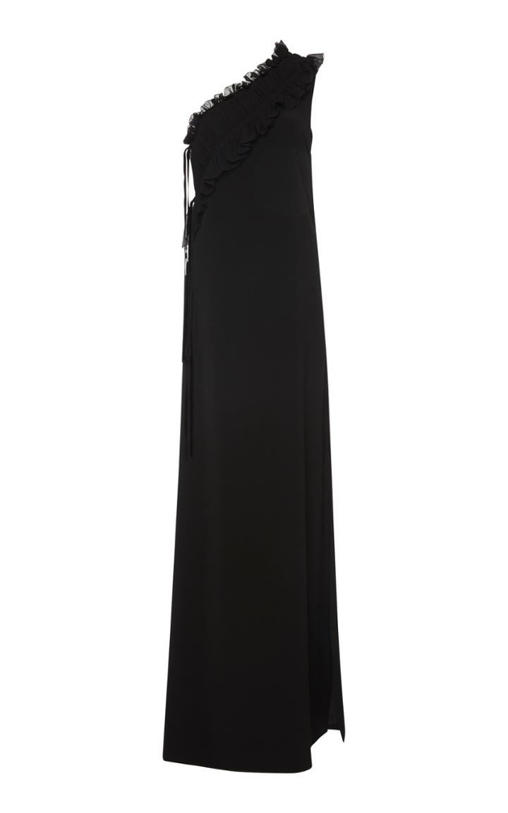 Lanvin One Shoulder Ruffle Gown