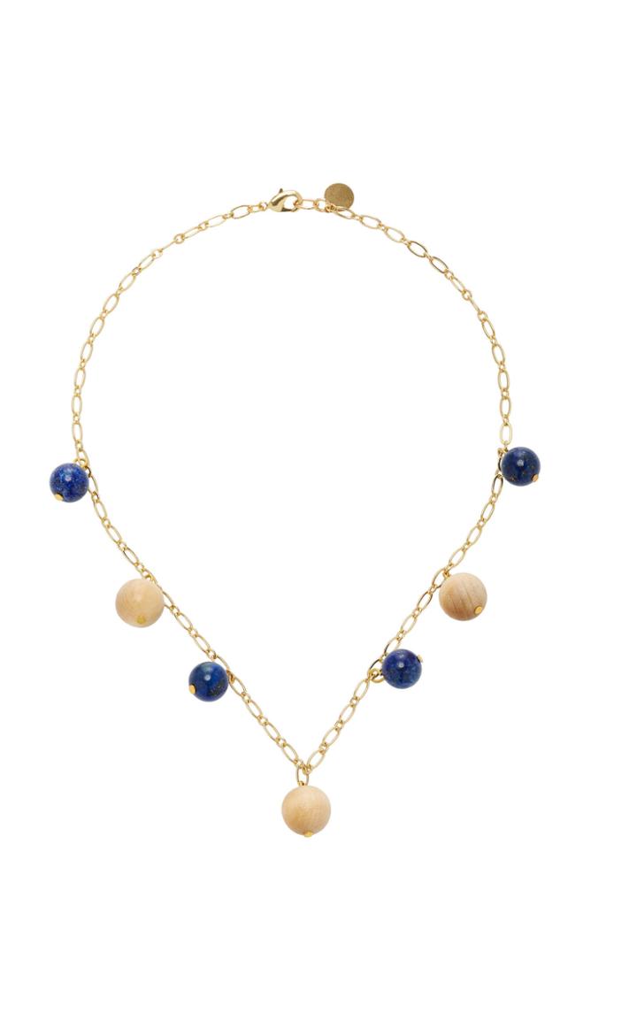 Sophie Monet The Luna Gold-plated Lapis And Pine Necklace