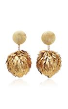 Rebecca De Ravenel Two Drop Metal Petal Earrings