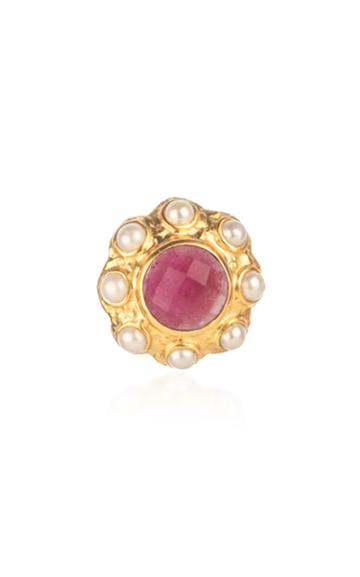 Valre Lola Agate, Pearl, And 24k Gold-plated Ring