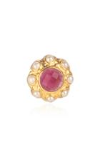 Valre Lola Agate, Pearl, And 24k Gold-plated Ring
