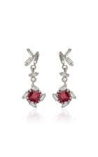 Suzanne Kalan One-of-a-kind 18k White Gold Diamond And Ruby Earrings