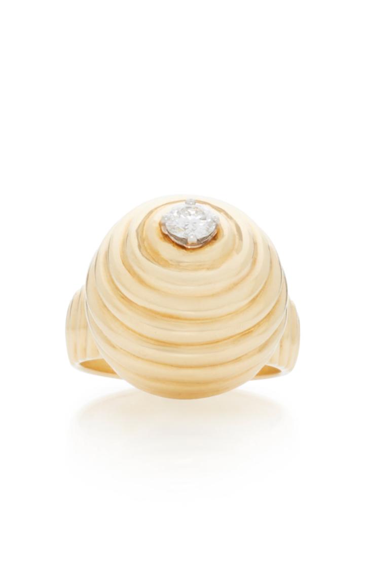 Mahnaz Collection Vintage 18k Gold And Diamond Spinner Ring