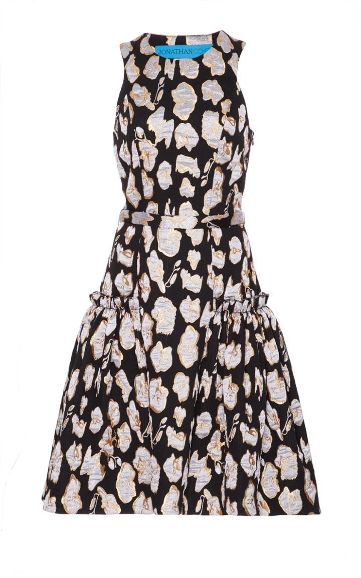 Jonathan Cohen Abstract Orchid Jacquard Cocktail Dress
