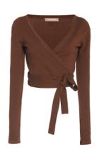 Michael Kors Collection Cropped Cashmere Wrap Top