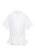 Tome Cotton Voile Ruffled Drawstring Shirt