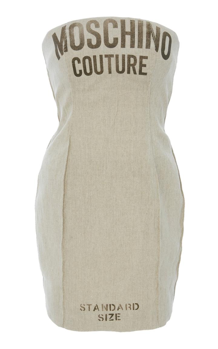 Moschino Strapless Linen Dress