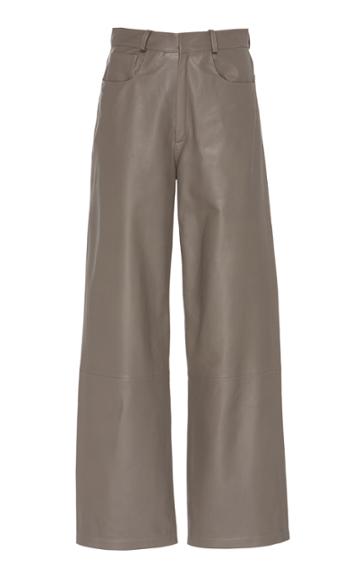 Zeynep Aray Flared Leather Trousers