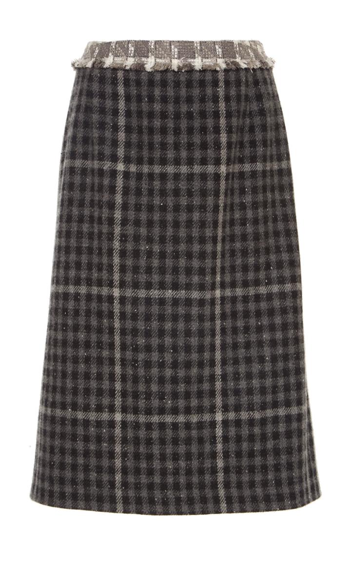 Thom Browne Frayed High-waist Cashmere Pencil Skirt