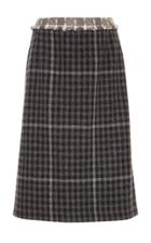 Thom Browne Frayed High-waist Cashmere Pencil Skirt