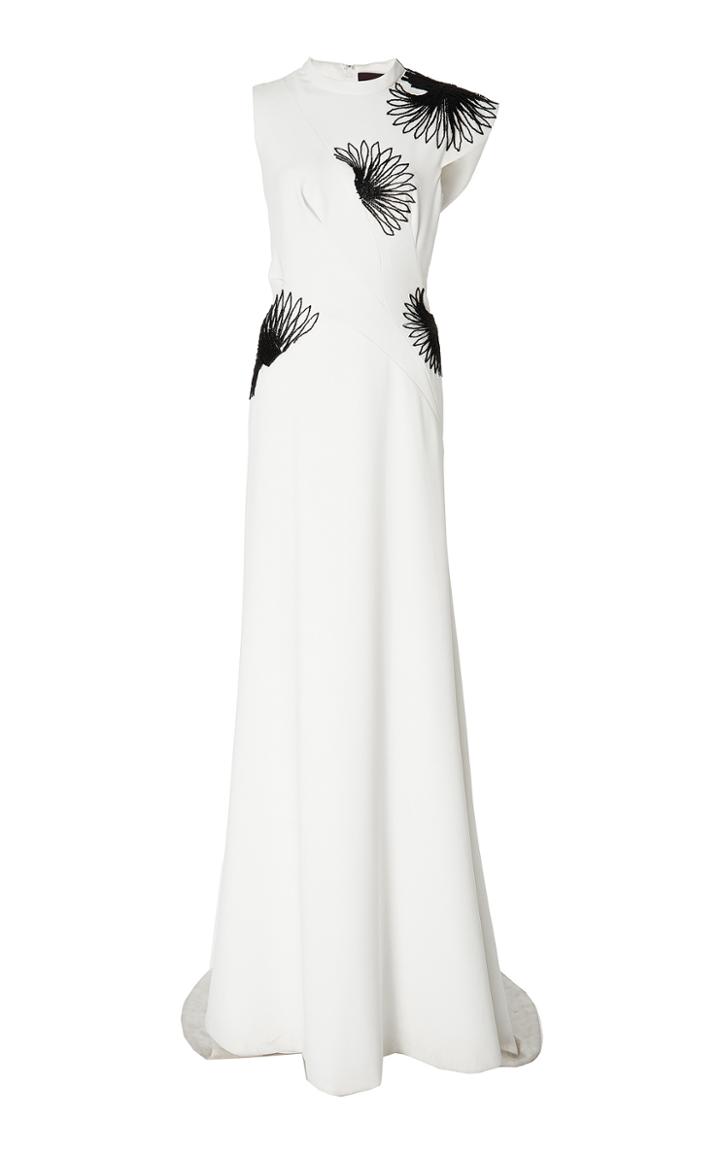 Bibhu Mohapatra Fan Bugle Bead Embroidered Gown