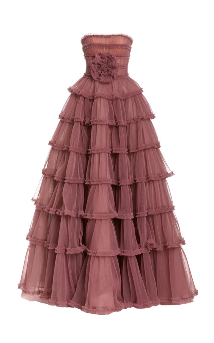 Moda Operandi J. Mendel Tiered Chiffon Gown