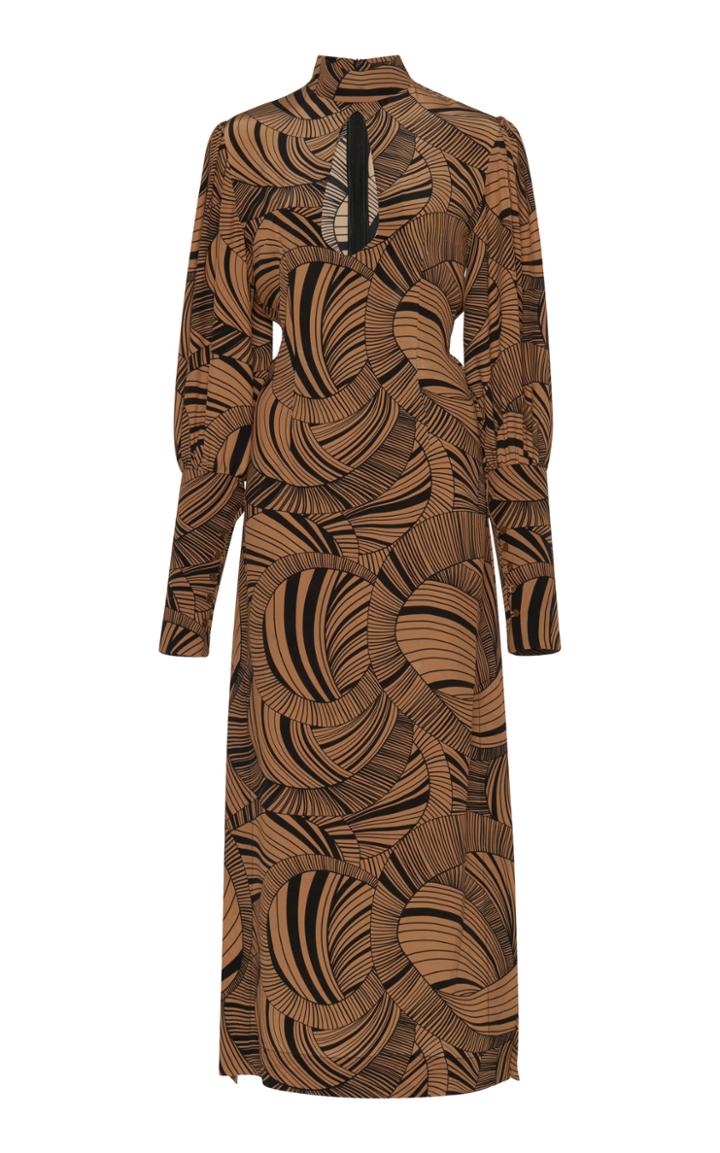 De La Vali Jane Dizzy Print Long Dress