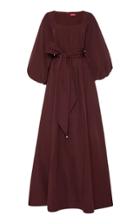 Staud Oyster Belted Cotton-blend Maxi Dress