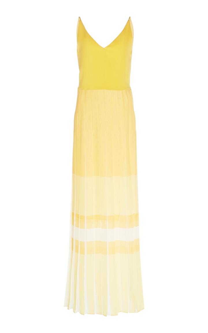Moda Operandi Akris Pleated Silk Maxi Dress Size: 2