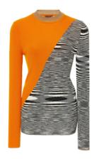 Missoni Colorblocked Ribbed-knit Wool-blend Top
