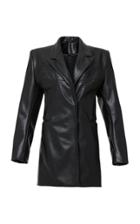 Moda Operandi Mach & Mach Faux Leather Blazer Dress Size: Xs