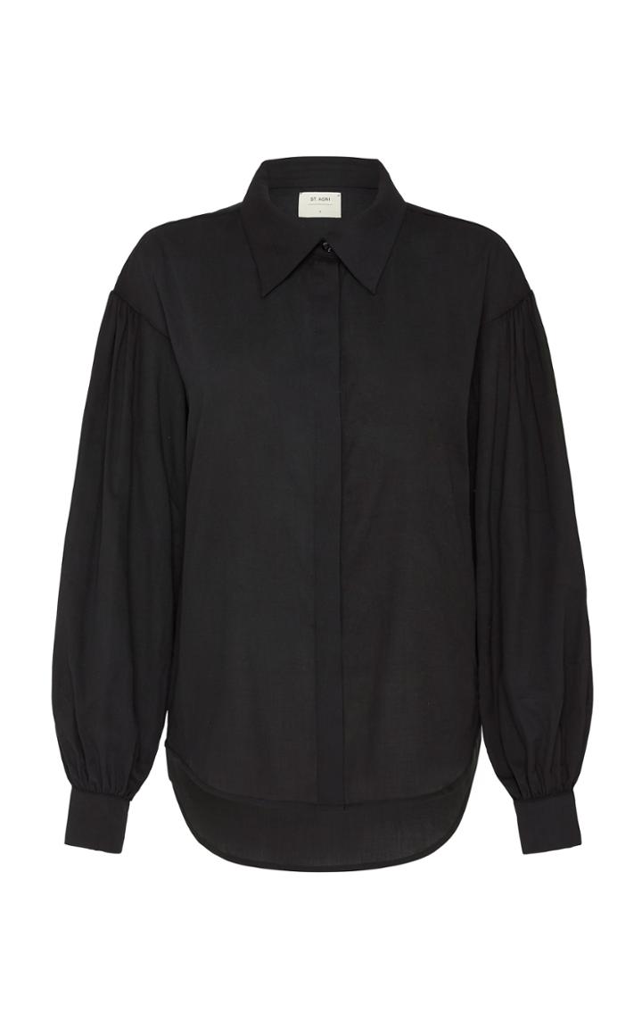 St. Agni Daiki Oversized Cotton Puff-sleeve Shirt