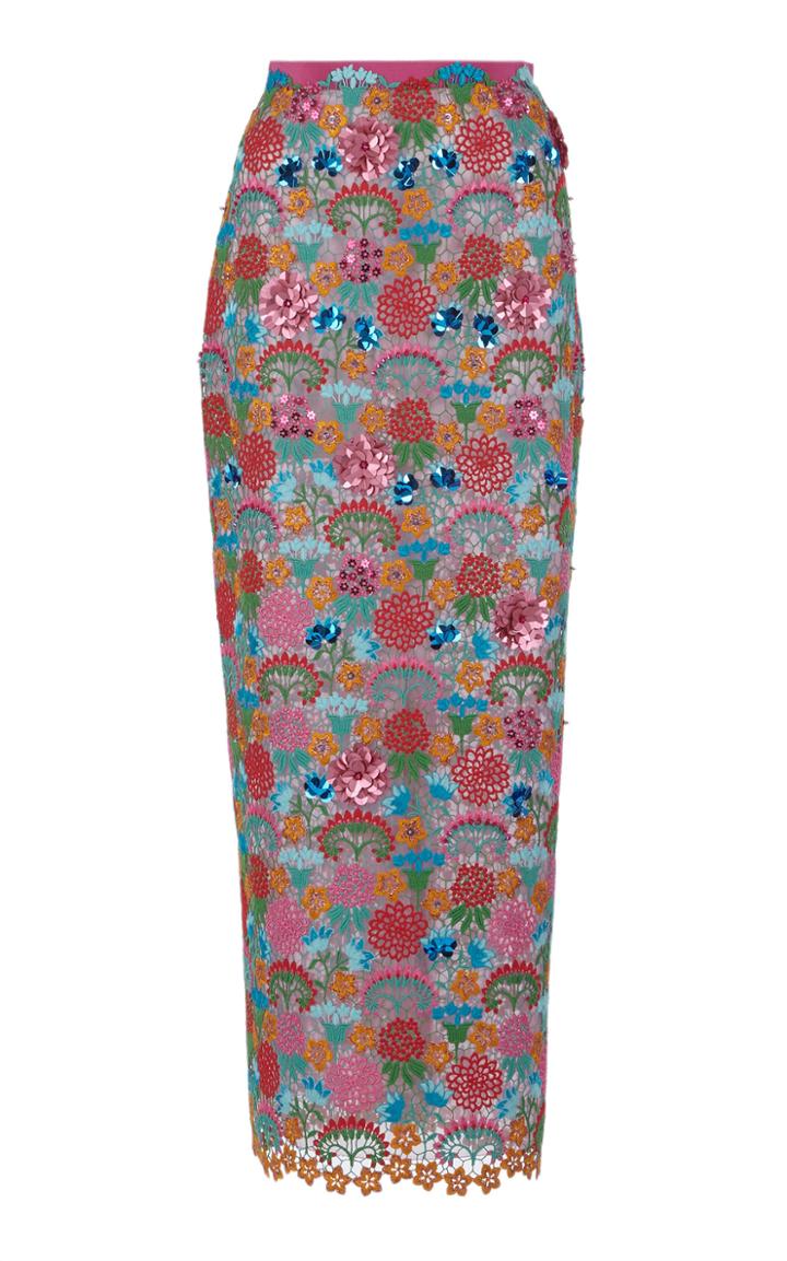 Delpozo Guipure Midi Skirt