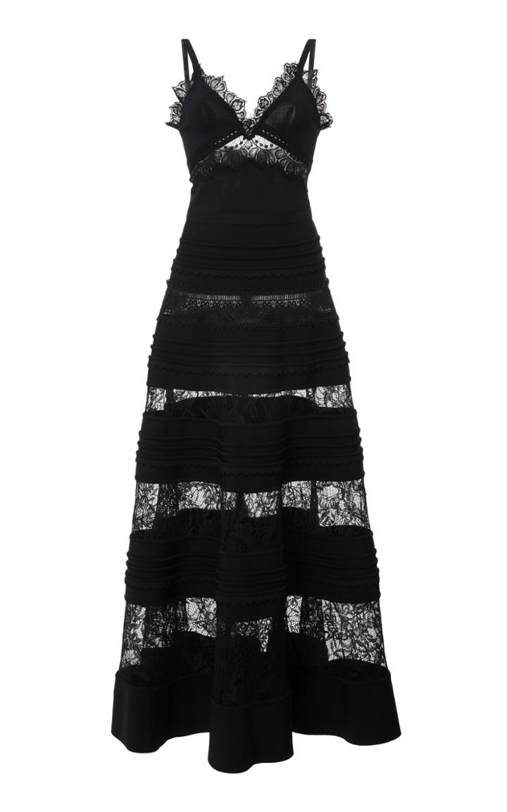 Elie Saab Lace Insert Maxi Dress
