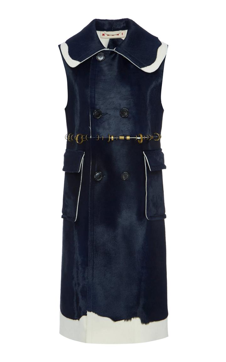 Marni Sleeveless Leather Waistcoat Dress