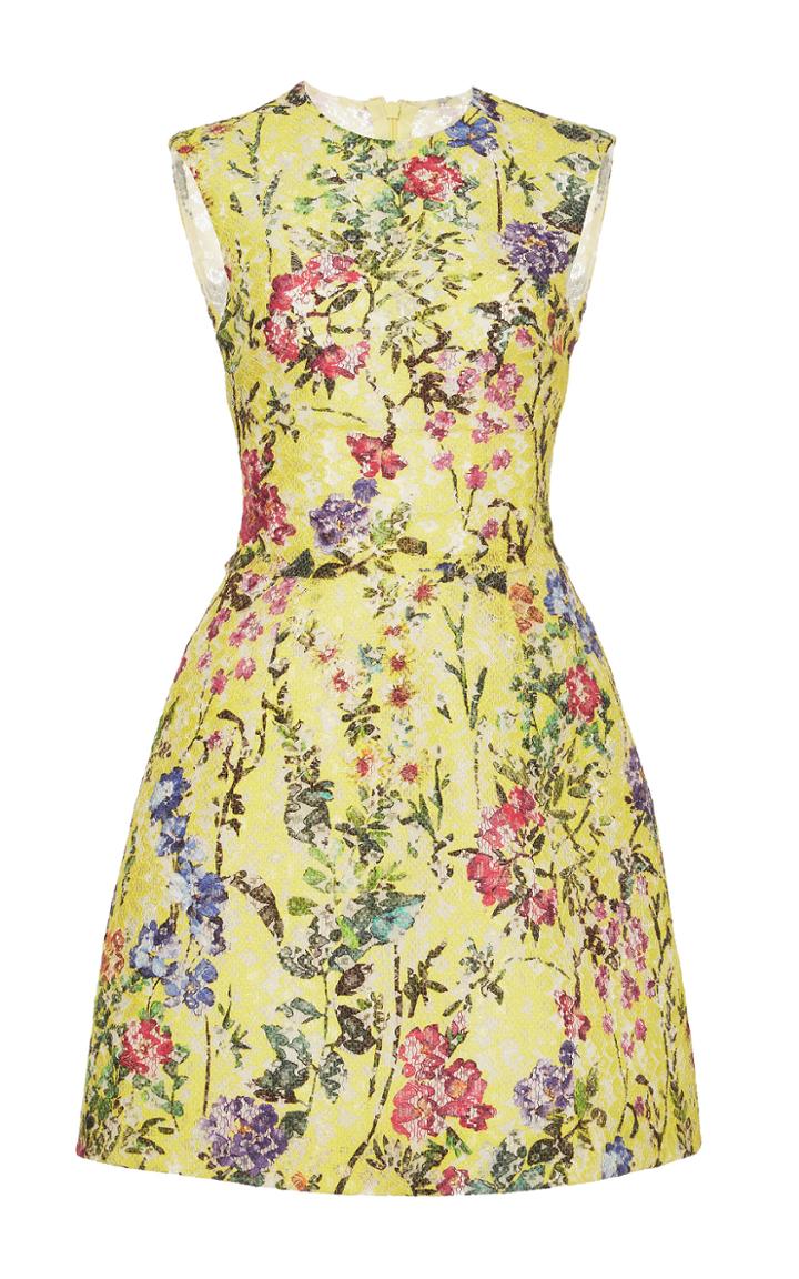 Monique Lhuillier Sleeveless Floral Dress