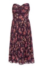 Anna Sui Violets Jacquard Strapless Dress