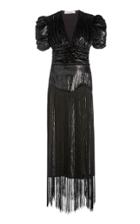 Moda Operandi Rodarte Fringed Metallic Velvet Midi Dress