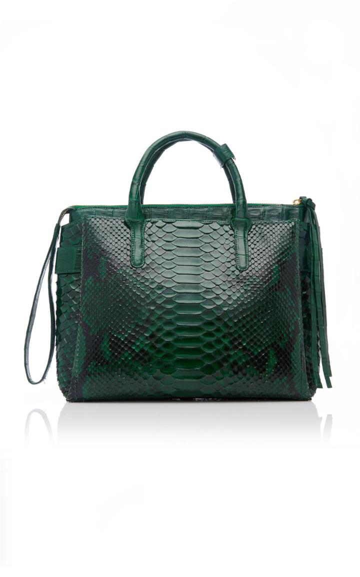 Nancy Gonzalez Christie Croc Paneled Python Tote