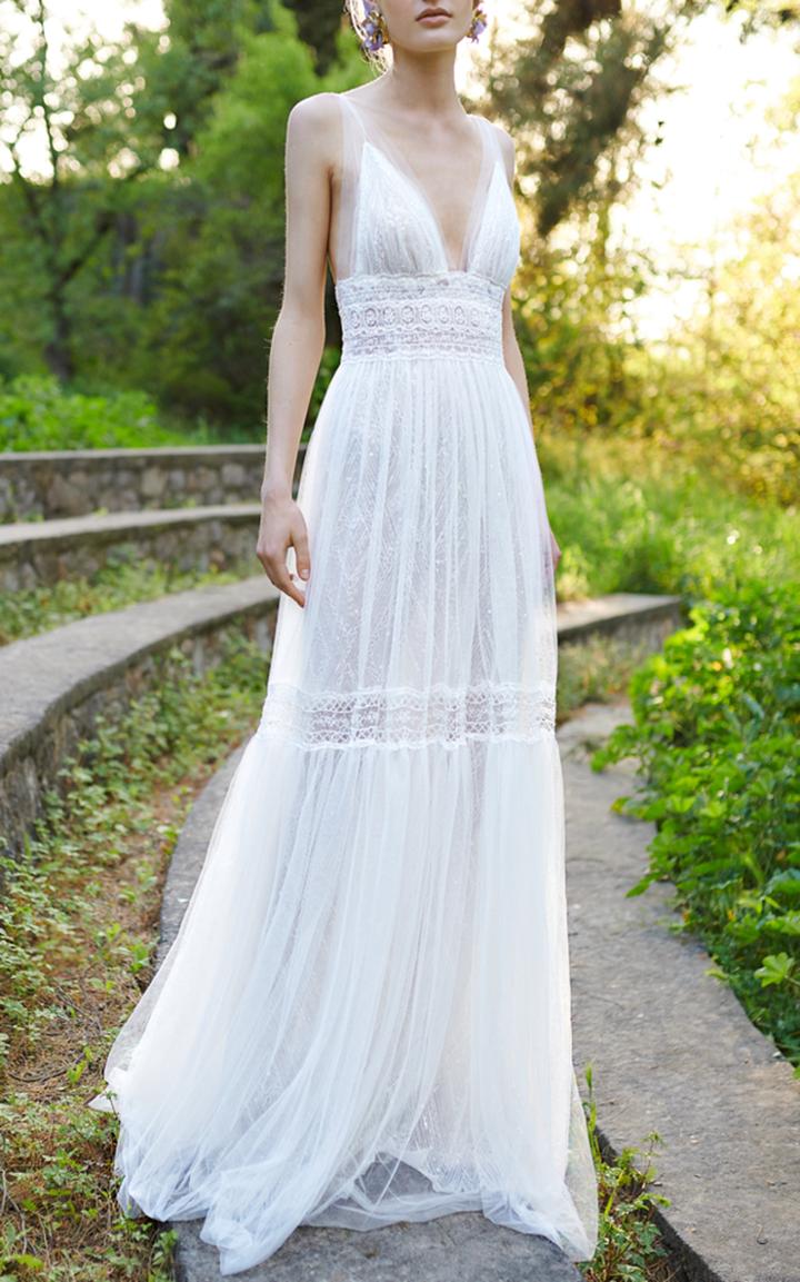 Costarellos Bridal V-neck Fit & Flare Gown
