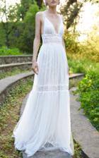 Costarellos Bridal V-neck Fit & Flare Gown