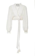 Alexis Elon Cropped Linen Wrap Top