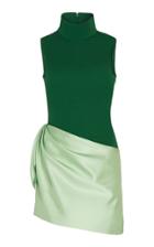 Brandon Maxwell Two-tone Jersey-satin Mini Dress