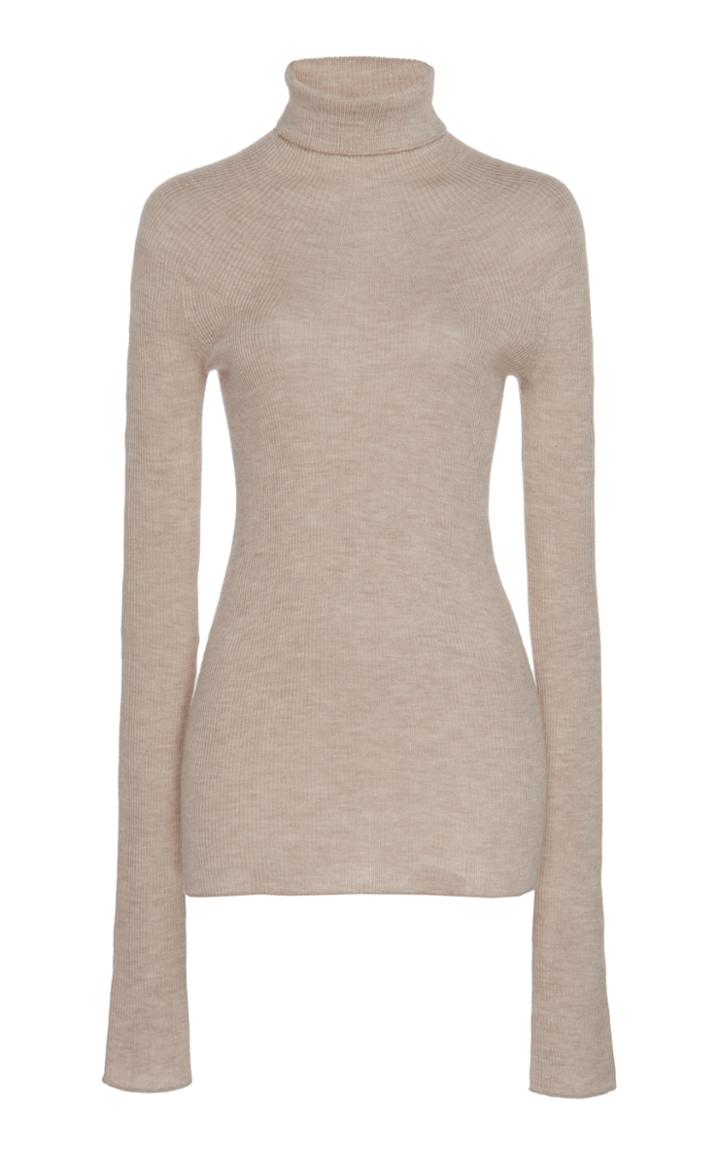 Olivier Theyskens Kapur Ribbed-knit Turtleneck Cashmere-silk Sweater