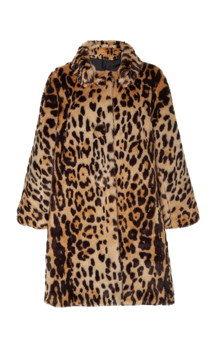 Anna Sui Faux Fur Leopard-print Swing Coat
