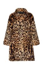 Anna Sui Faux Fur Leopard-print Swing Coat