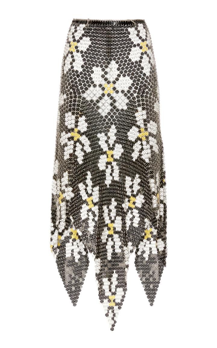 Moda Operandi Paco Rabanne Daisy-motif Chainmail Midi Skirt Size: 36