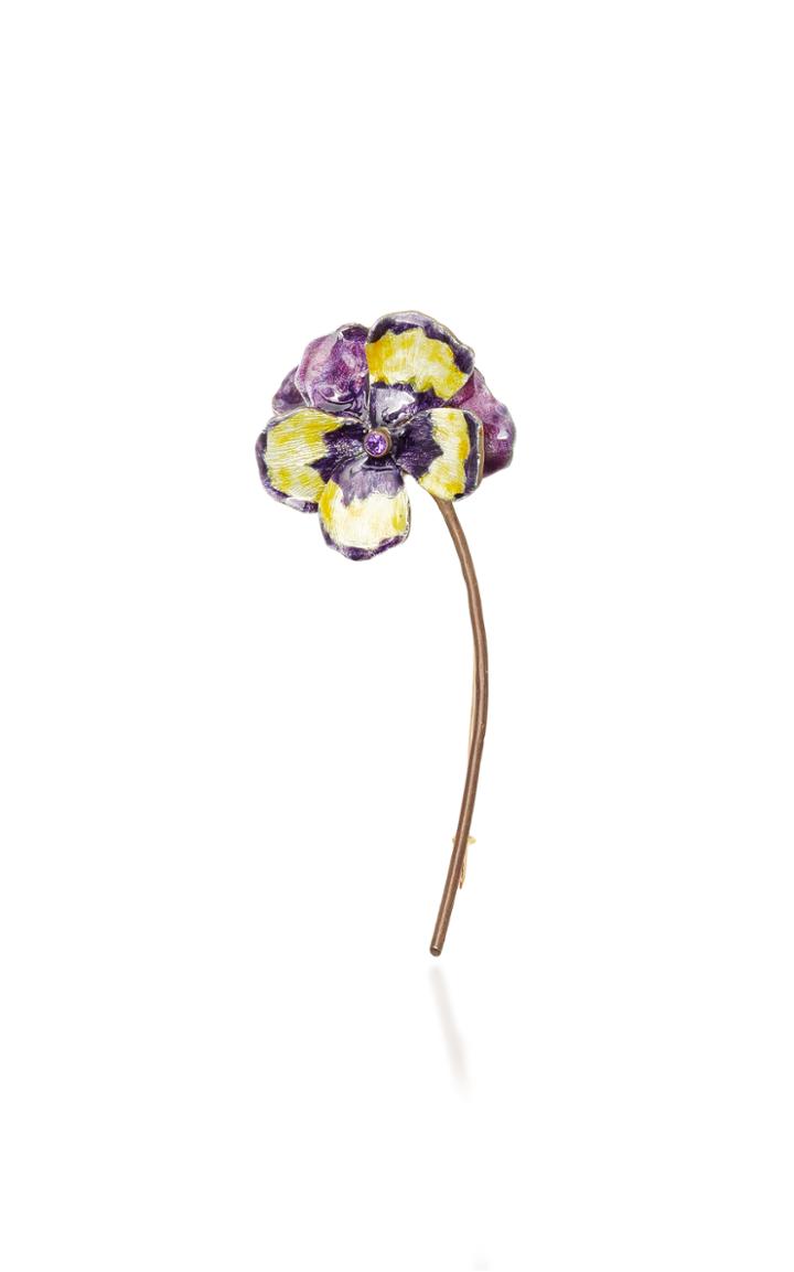 Luz Camino Purple Pansy Brooch