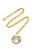 Renee Lewis One-of-a-kind Gold Antique Huge Citrine Necklace On Handmade Chain