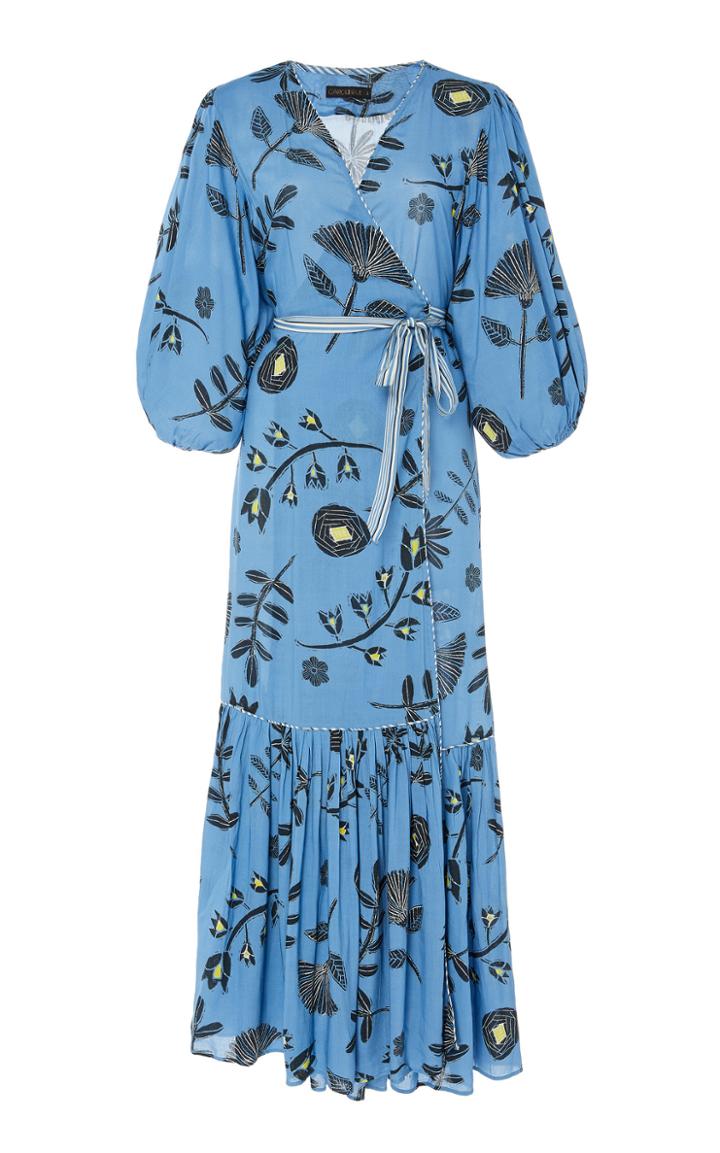 Carolina K Debra Floral Wrap Midi Dress