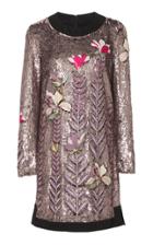 Temperley London Magnolia Satin Sequin Embroidered Dress