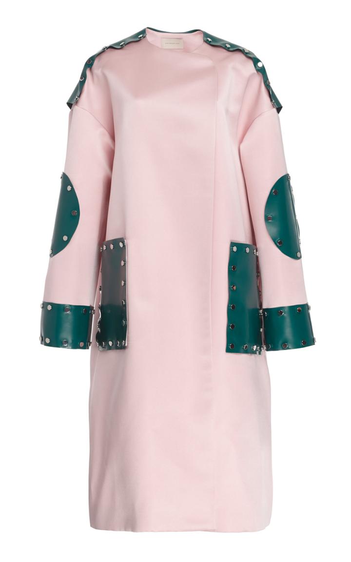 Christopher Kane Rubberist Contrasted Patch Satin Coat