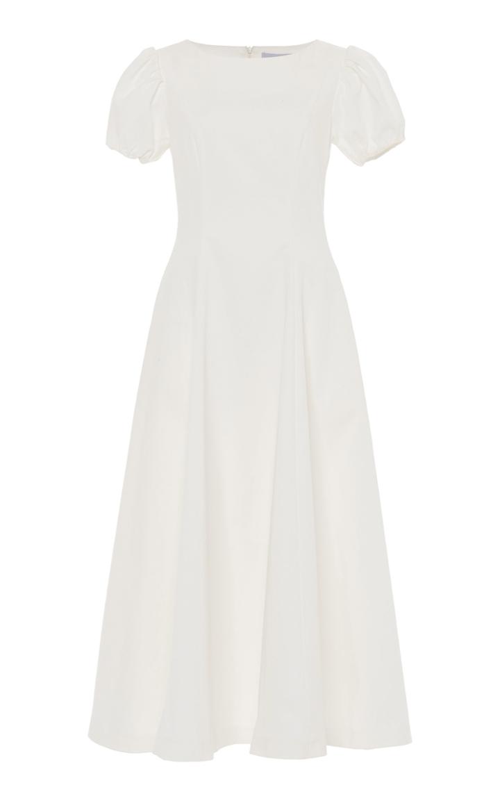 Moda Operandi Luisa Beccaria Puffed-sleeve Cotton-blend Dress Size: 36