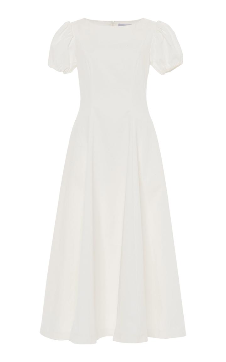 Moda Operandi Luisa Beccaria Puffed-sleeve Cotton-blend Dress Size: 36
