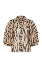 Moda Operandi Aje Nouveau Zebra-print Linen-silk Shirt